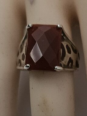 Vintage Hand Crafted Carnelian Stone 925 Stamped Ring